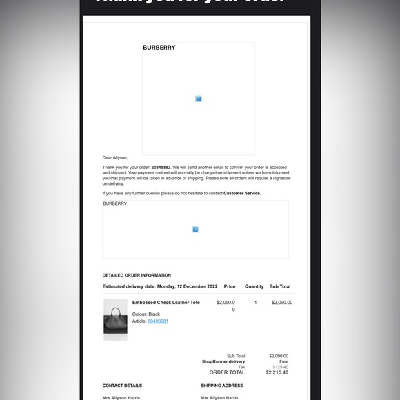 Burberry Nova Check Embossed Tote - Picture 6 of 7
